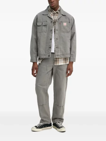 Proste jeansy Levi's 501 w paski ze stretchu dzwony niebieskie