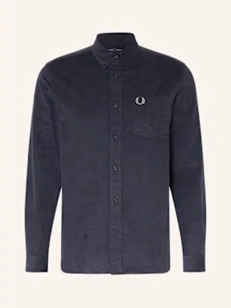 Fred Perry Manšestrová Košile Regular Fit tmavě modrá