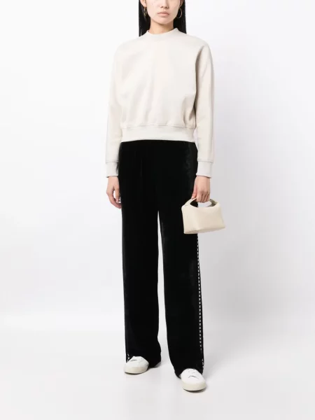 Raštuotos kelnės Golden Goose velvetinės juoda