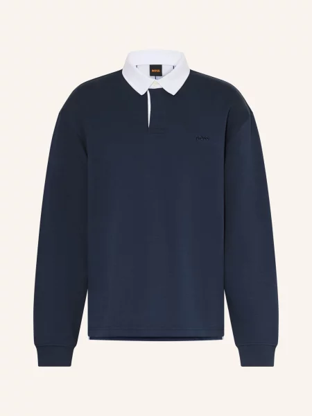 Boss Jerseyové Polo Tričko Exis tmavě modrá bílá