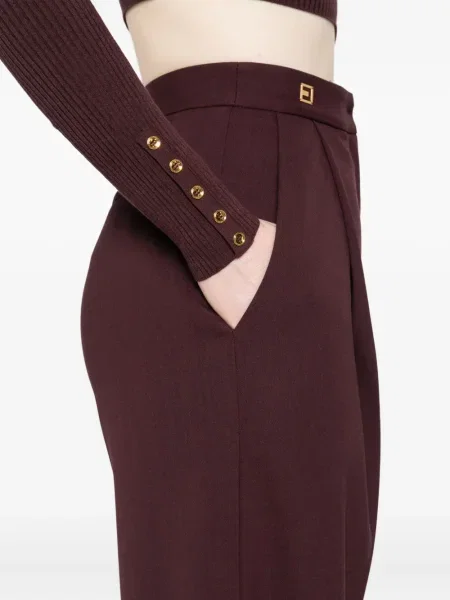 Pantaloni Elisabetta Franchi plisate roșu