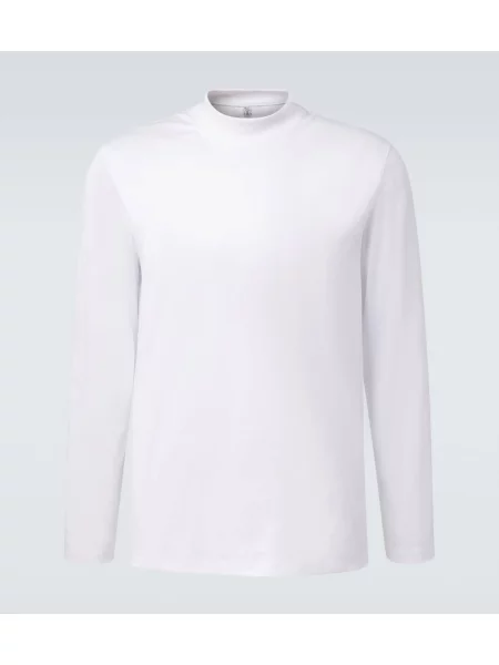 Tricou Brunello Cucinelli din jerseu alb
