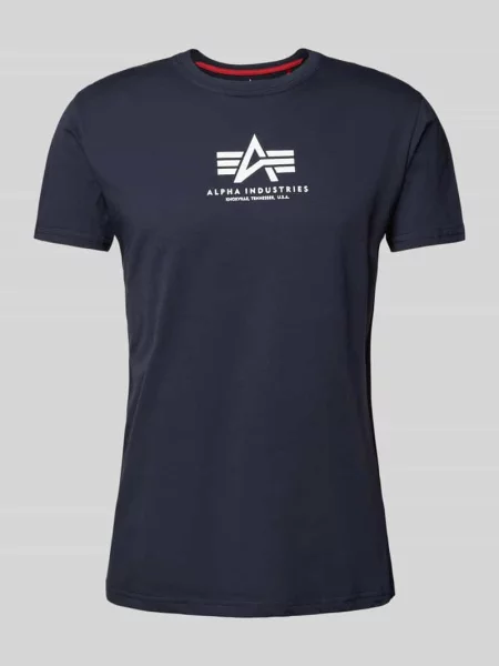 T-shirt z nadrukiem z logo granatowa