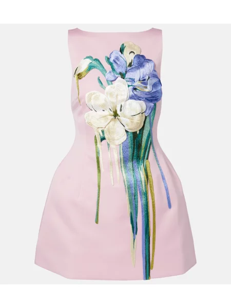 Rochie Leo Lin cu model floral roz