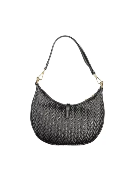 Lniana torebka Valentino Bags czarna