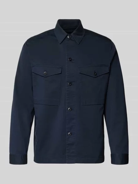 Kurtka koszulowa o kroju regular fit z na piersi G-star Raw granatowa