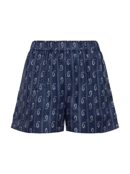 Krótkie szorty Tory Burch z nadrukiem niebieskie