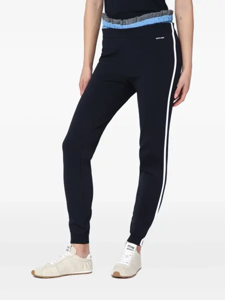 Pantaloni Miu Miu cu dungi albastru