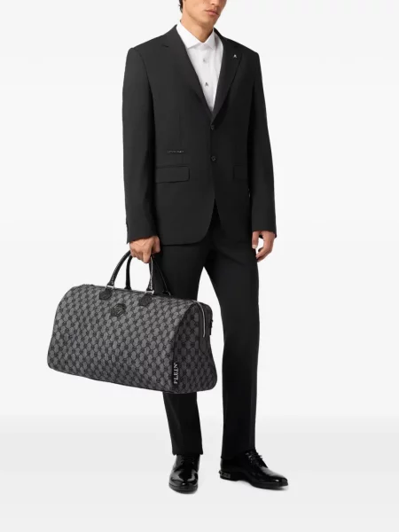 Geantă Philipp Plein din jacard gri