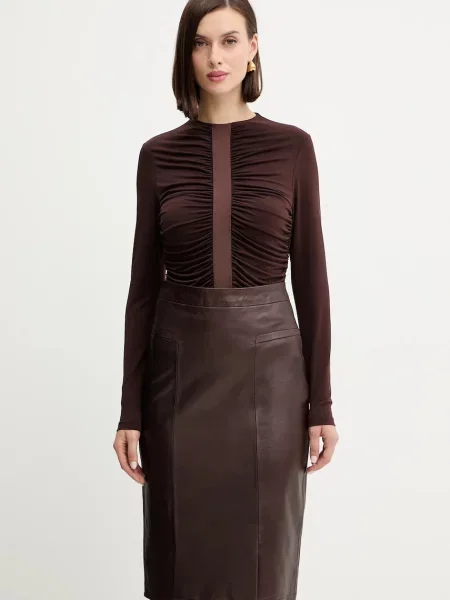 Herve Leger bluză Veronica uni maro