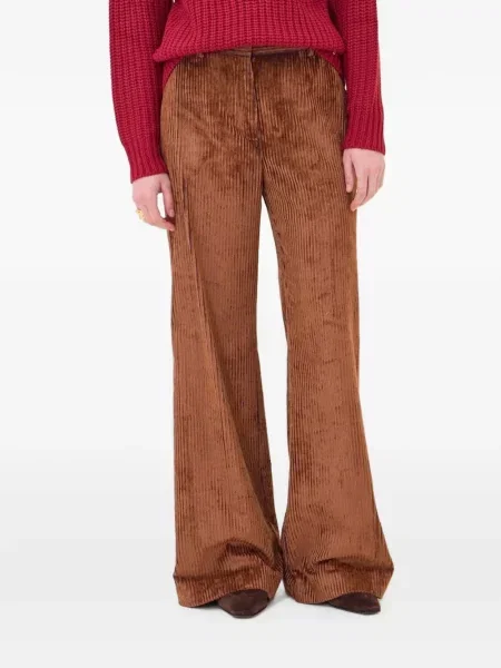 Pantaloni Ottod’ame de catifea cord maro