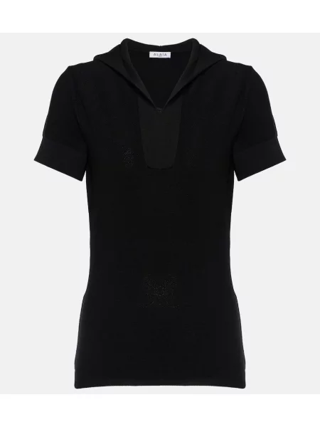 Cropp top Alaïa tricotate negru