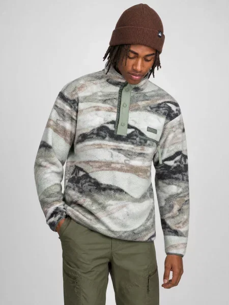 Fleece pattanás fleece melegítő felső Columbia nyomtatás szürke