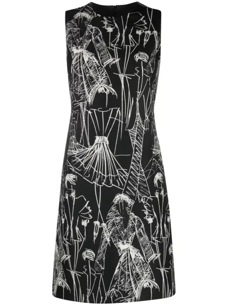 Rochie fără mâneci Akris fără mâneci cu imagine negru