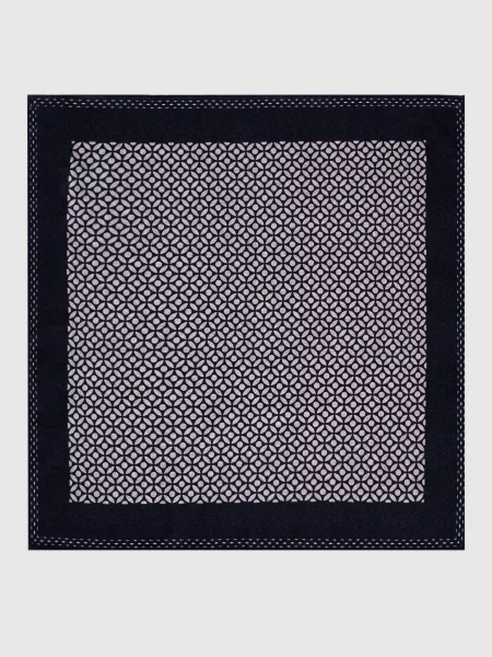 Шелковый платок Brunello Cucinelli с принтом синий