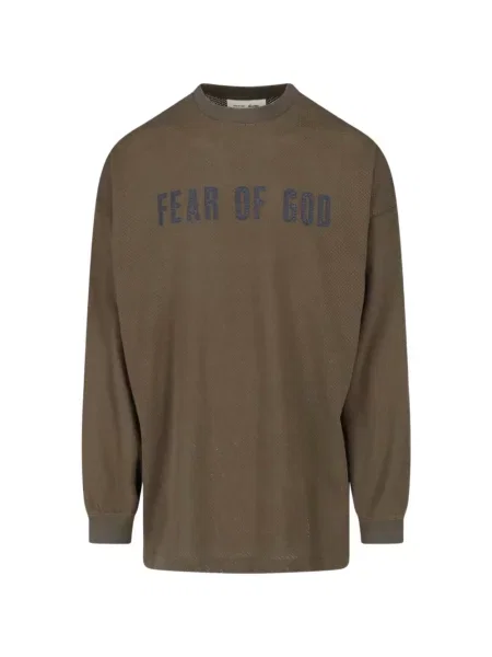 Tricou Fear Of God Essentials cu imagine plasă maro