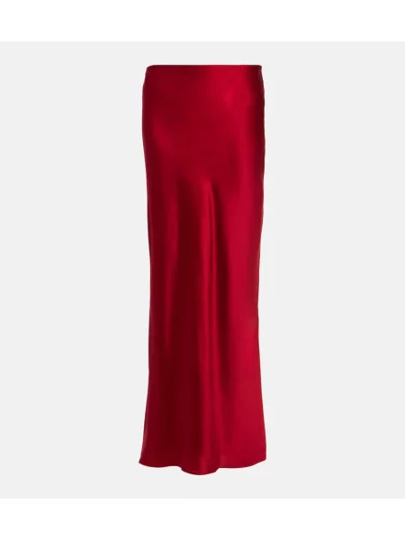 Fusta maxi The Sei din satin roșu