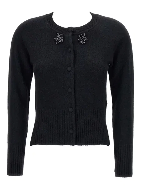 Cardigan Simone Rocha din cașmir cu mărgele negru