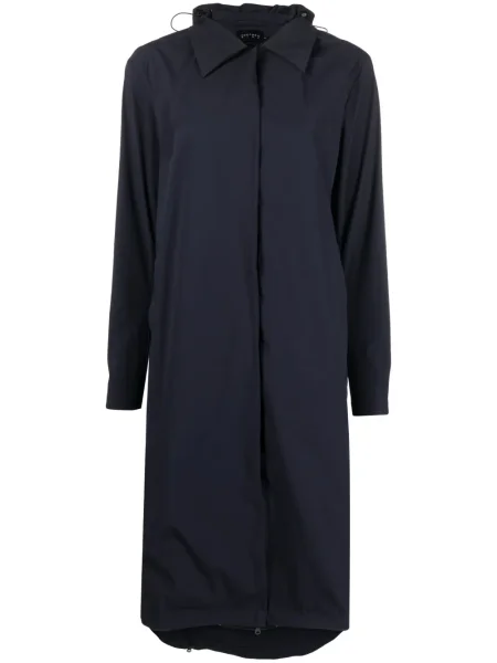 Kołnierzykowy trencz Johanna Parv z kapturem klasyczny niebieski