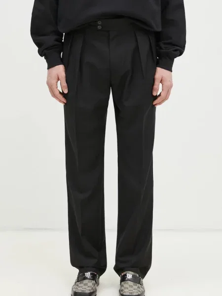 Vlněné kalhoty Paul Smith jednoduché černá