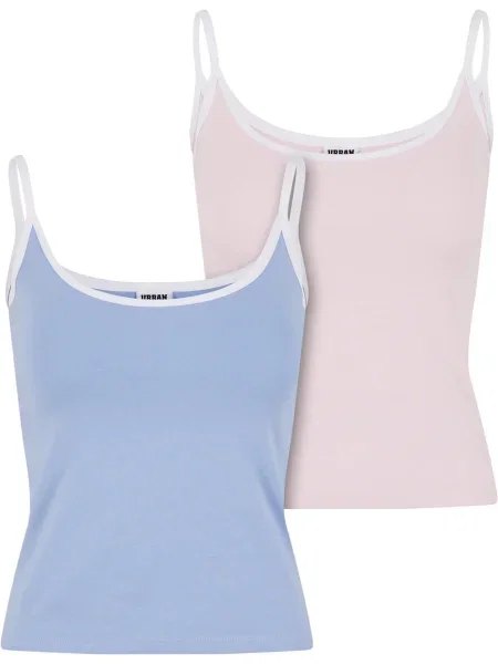 Urban Classics Top albastru / roz deschis alb