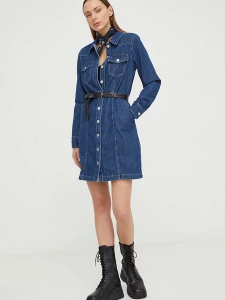 Levi's sukienka jeansowa granatowy mini prosta