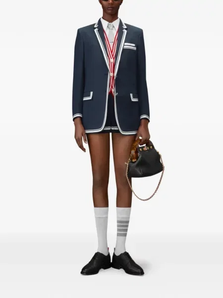 Cardigan Thom Browne cu decolteu în V alb