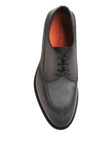Велурен обувки в стил дерби Santoni сиво