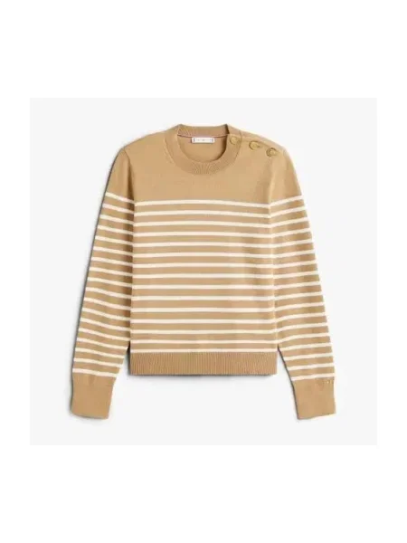 Pulover Tommy Hilfiger din jerseu auriu