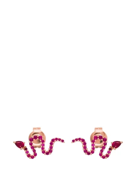 Cercei Emporio Armani cu model piele de șarpe roz