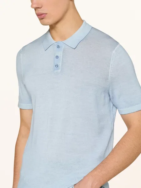 Drykorn Pletené Polo Tričko Triton tmavě modrá