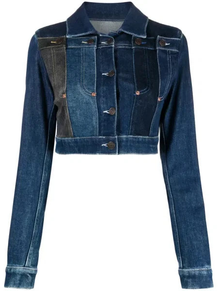 Kołnierzykowy kurtka jeansowa Moschino Jeans bez obcasa niebieska