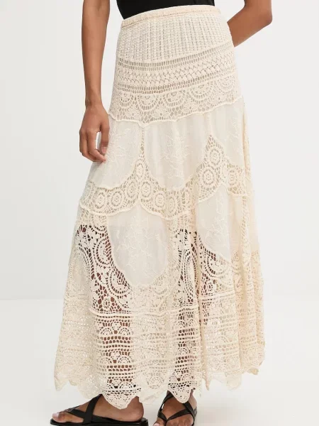 Suknja Answear.LAB maxi širi se prema dolje bež