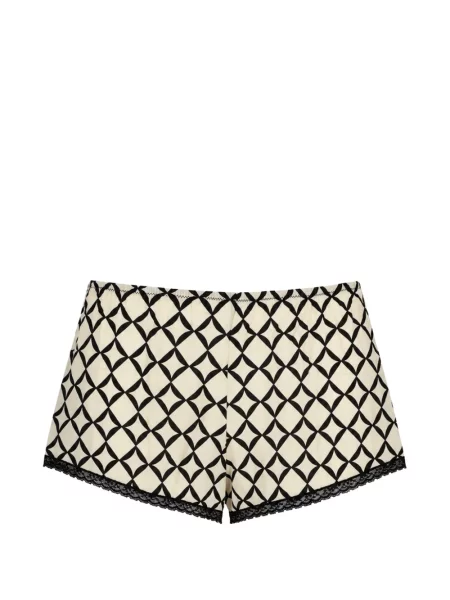 Pantaloni culottes Laura Urbinati cu imagine cu imprimeu geometric din dantelă