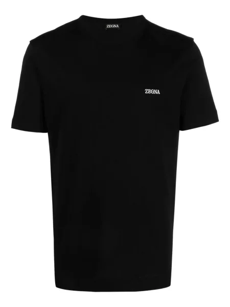 Tricou Zegna cu broderie negru