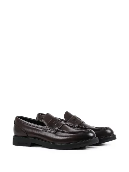 Bőr loafer Karl Lagerfeld autogrammal barna