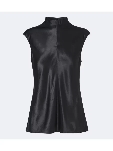 Top Fforme din satin negru