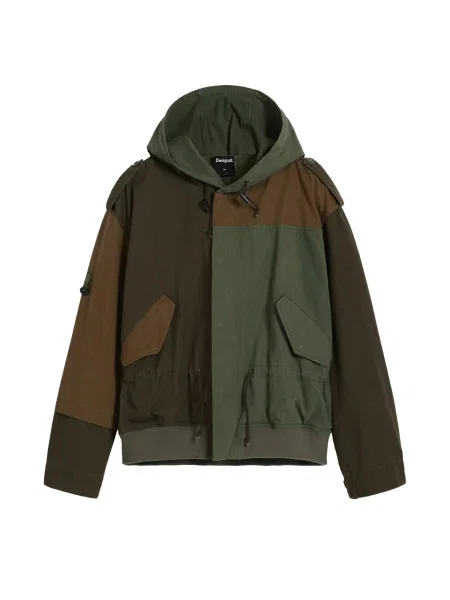 Jakna Desigual MILITARY PATCHES zelena rjava