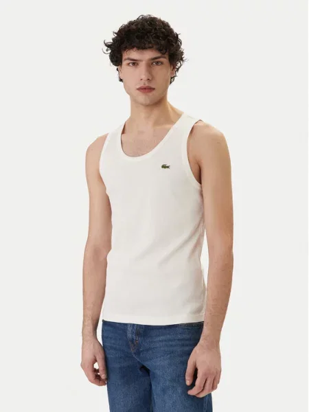 Lacoste Majica brez rokavov bela
