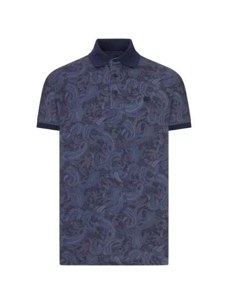 Tricou polo Etro cu imagine cu model paisley albastru