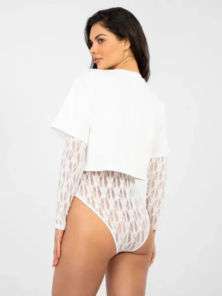 Body Italy Moda din dantelă alb