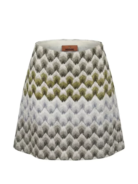 Fusta mini Missoni tricotate în linie A verde