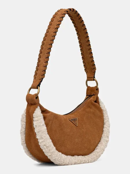 Geanta de piele Guess din piele maro