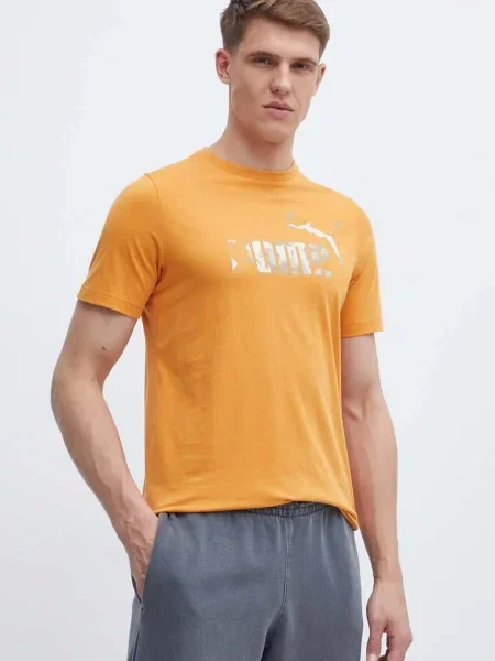 Тениска Puma с принт оранжево
