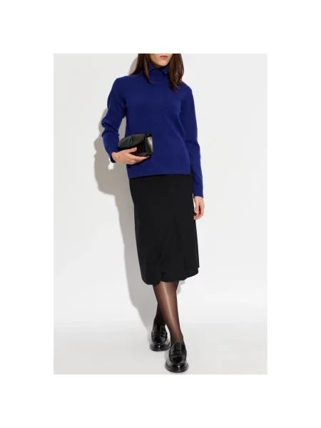 Sweter z golfem Jil Sander wełniany do golfa niebieski