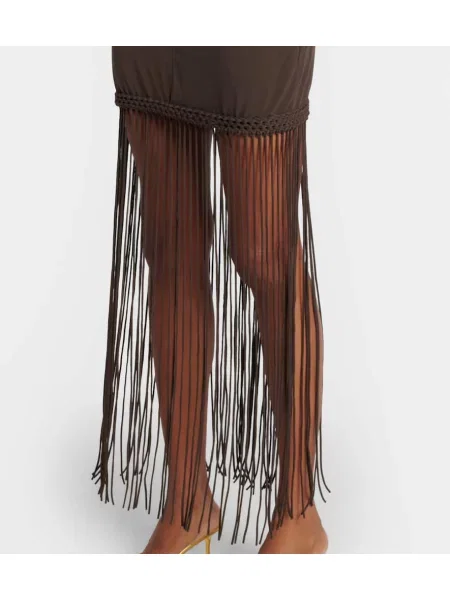 Rochie Faithfull cu franjuri maro
