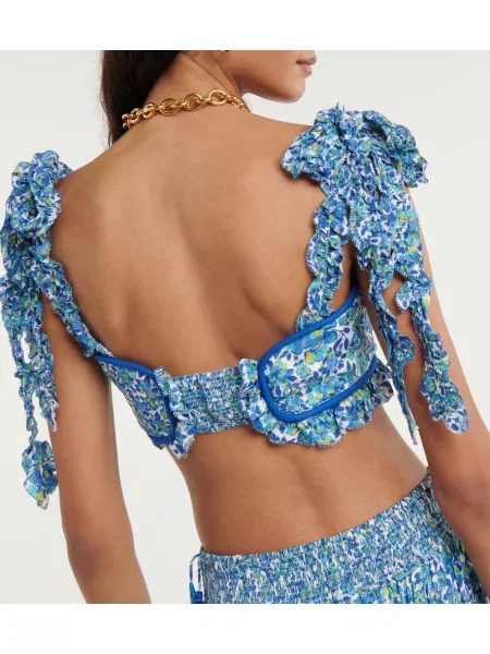 Cropp top Poupette St Barth cu model floral albastru