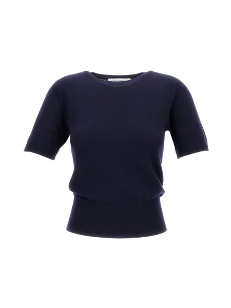 Sweter Extreme Cashmere wełniany z krótkim rękawem niebieski