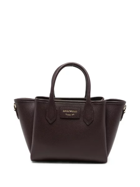 Geantă shopper Emporio Armani din piele roșu