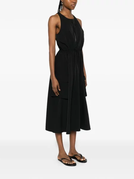 Udrapować sukienka J.lindeberg drapowana garniturowa czarna